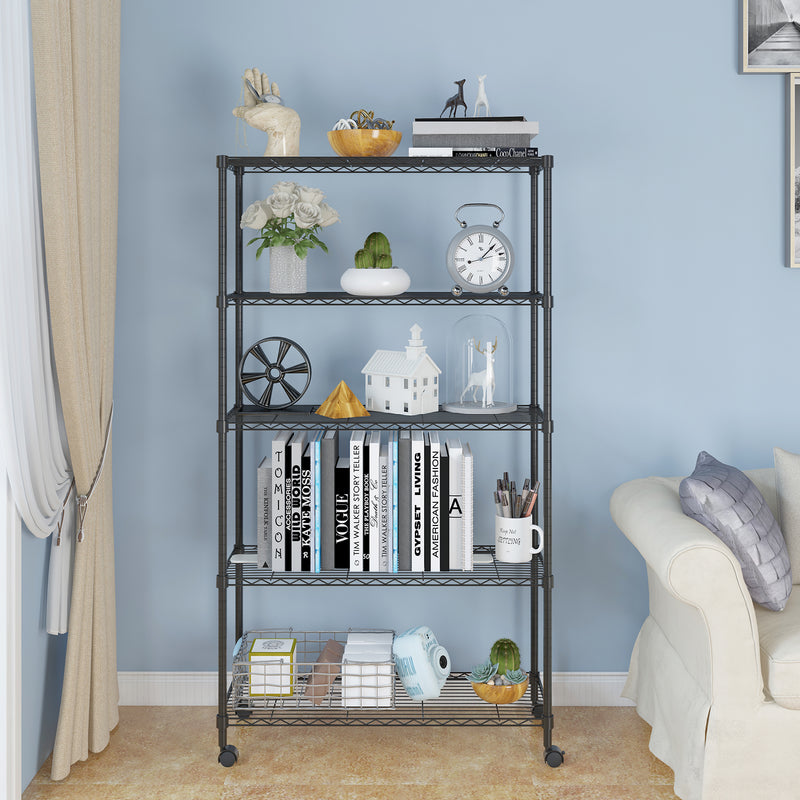 Shop Durable 5-Tier Metal Storage Shelves - Heavy Duty Organizers for Every Space