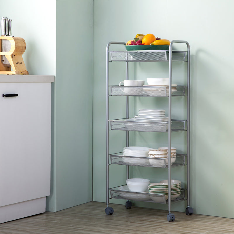 Rolling Storage Cart with Wheels - Versatile Kitchen & Home Storage Solution