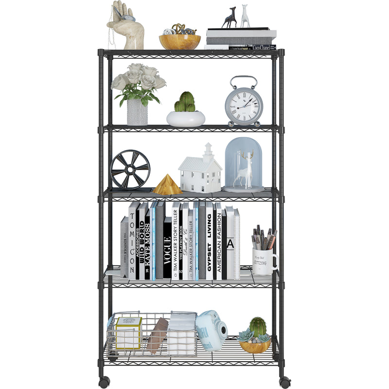 Shop Durable 5-Tier Metal Storage Shelves - Heavy Duty Organizers for Every Space