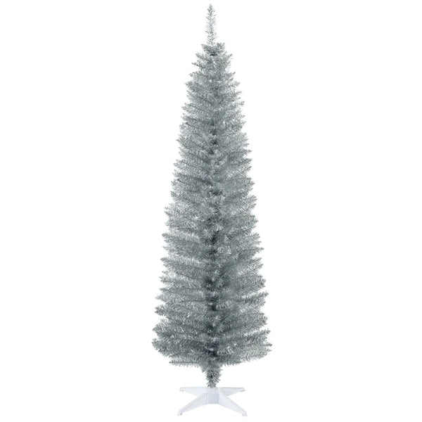 6-Foot Silver Christmas Tree with Bracket – Stunning Holiday Décor