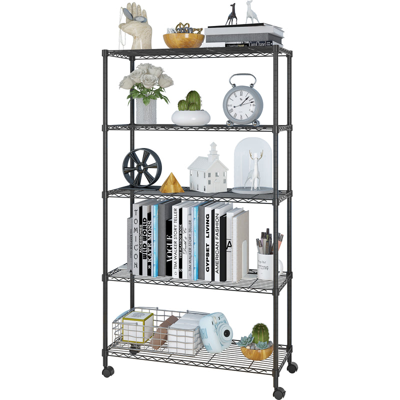 Shop Durable 5-Tier Metal Storage Shelves - Heavy Duty Organizers for Every Space