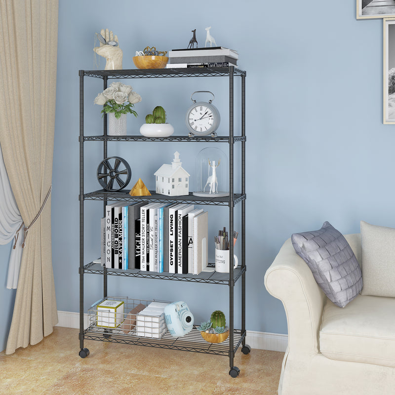 Shop Durable 5-Tier Metal Storage Shelves - Heavy Duty Organizers for Every Space