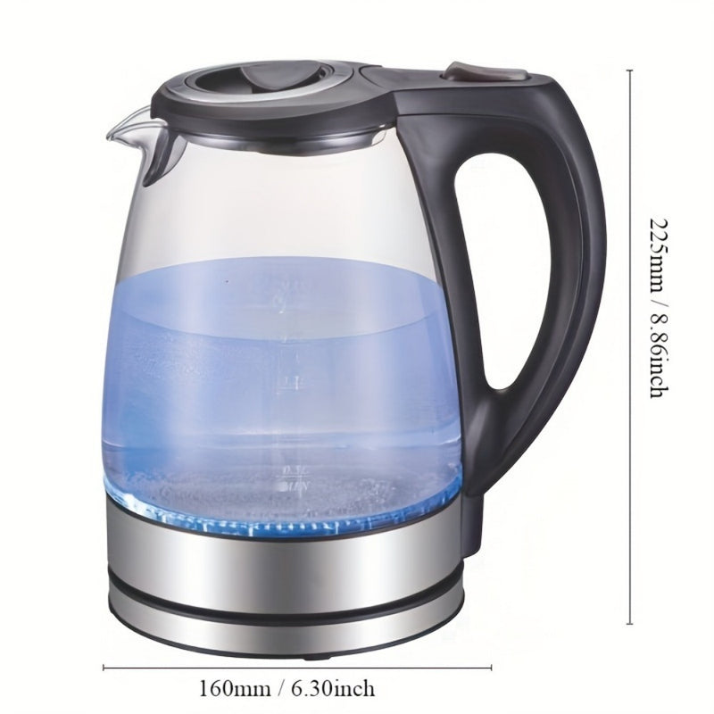 Premium 1.7L Glass Electric Kettle – 1200W Fast Boil, Stainless Steel Filter & Inner Lid, BPA-Free, Wide Opening, Tea & Hot Water Boiler – Black