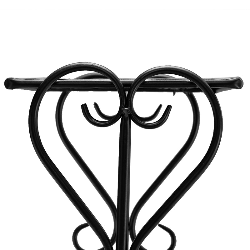 "Black Metal Plant Stand - 32.3 Inches High, 4 Square Shelves for Indoor & Outdoor Potted Plants"