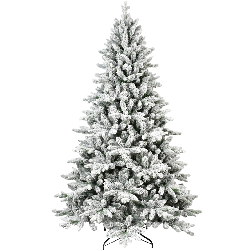 Premium Flocked Artificial Christmas Tree - PVC & PE, Eco-Friendly, Fireproof, Realistic Snowy Look