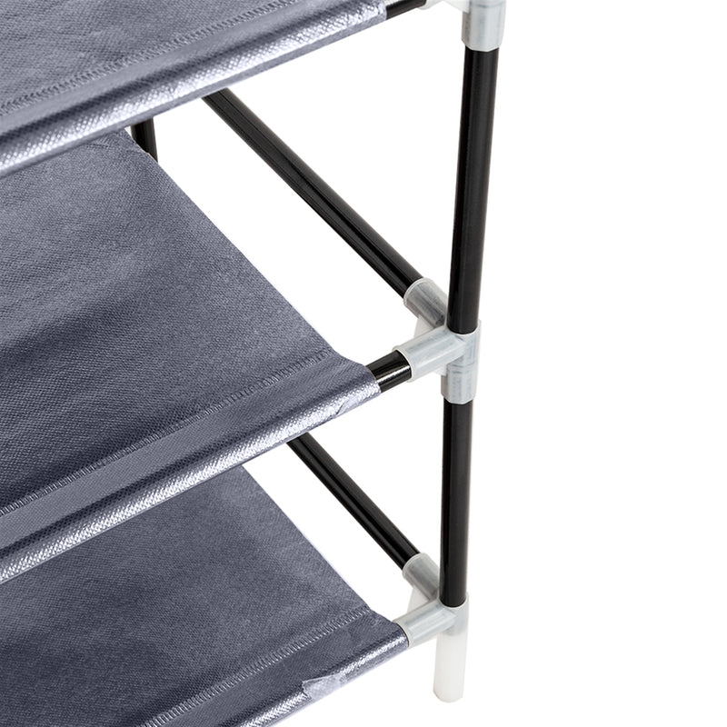 10 Tiers Shoe Rack with Dustproof Cover – Gray | Space-Saving Shoe Storage Cabinet Organizer