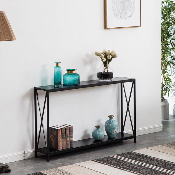 Modern Black Side Table | Entryway Console & Living Room Decor | Narrow Designs